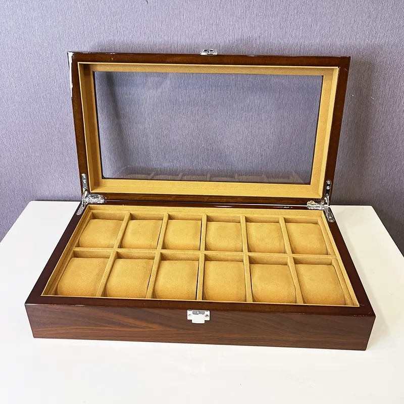 Coffee Wooden 12 Slots Watch Organizer & Gift Case